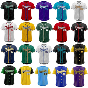 Vêtements de sport en polyester 100 % anti-UV à col en V, personnalisables avec logo, tendance 2025, faible MOQ, séchage rapide, respirants, pour hommes, baseball - Product Image 2