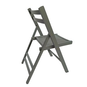Sedia Pieghevole per Eventi Speciali in Grigio, Set da 4, con Doghe in Legno e Design Elegante - Sedia Pieghevole - Product Image 6