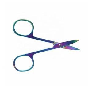Tijeras para Cutículas de Acero Inoxidable Arcoíris, Hoja Recta, Orificio Redondo, Tijeras de Manicura para el Cuidado de las Uñas, Duraderas, para Mano Derecha - Product Image 3