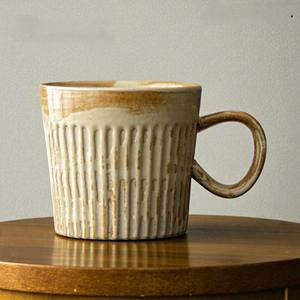 Tasse à café en céramique de style japonais UO 170 ml, faite à la main, rétro, en porcelaine, ensemble de tasses à café en argile perforées à la main - Product Image 5