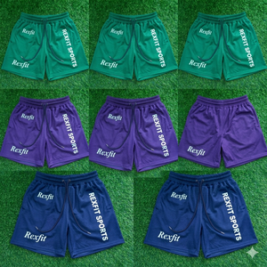 กางเกงขาสั้นออกกำลังกายผู้ชาย REXFIT SPORTS ลายเปลวไฟ กางเกงวิ่งฟิตเนส รับผลิตโลโก้ กางเกงกีฬา น้ำหนักเบา - Product Image 3