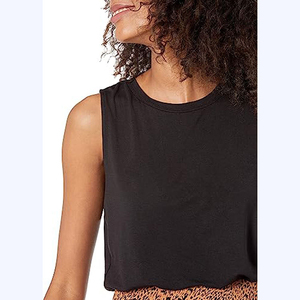 Women's Breathable Casual Solid Color <b>White</b> Elastic Slim Bottom Sleeveless Ribbed <b>Vest</b> Tank Tops - Product Image 4