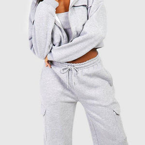 Conjunto Deportivo de Algodón para Mujer con Múltiples Bolsillos, Chándal de Dos Piezas, Estilo Informal, Conjunto Deportivo para Mujer - Product Image 6