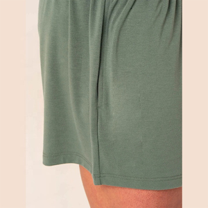 <b>Men's</b> Solid <b>Green</b> Cotton Drawstring <b>Shorts</b> With Pockets Casual Breathable Fit Mid Waist Knitted Sport <b>Shorts</b> - Product Image 5