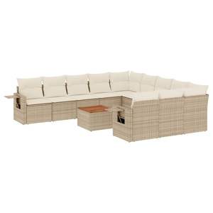 Set Divano da Giardino in Rattan Beige 6 Posti, Arredamento da Esterno Resistente alle Intemperie, Design Contemporaneo con Struttura in Vimini - Product Image 4