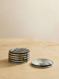 Buffalo Horn Coasters for Tea Coffee Service Eco-Friendly Luxury Mats <b>Pads</b> Natural Color-Bulk Quantity for Restaurants Home Use - Product Image 1