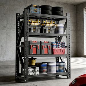Scaffalatura Industriale Robusta per Garage 69"H X 47"W Capacità 4000LBS, Scaffale in Acciaio per Stoccaggio - Product Image 1