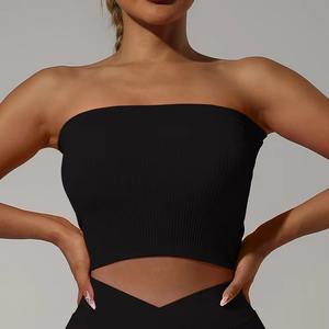 Soutien-gorge de sport sans bretelles et sans dos pour femme, personnalisé, vente en gros, haute élasticité, sans manches, pour yoga et fitness - Product Image 3