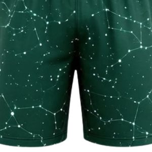 Emerald Green White Speckled Print Sports <b>Shorts</b> with <b>Elastic</b> <b>Waistband</b> Lightweight Breathable Athletic Gym Training - Product Image 4