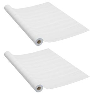 2 pezzi bianco PVC pellicole per mobili 196.9 autoadesive "x 35.4" adesivi murali per rivestimenti decorativi in legno - Product Image 2