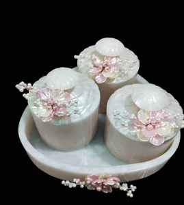 Ensemble de plateaux de service pliables de luxe en résine de qualité supérieure, faits à la main, résistants à l'humidité, avec motif floral, lavables au lave-vaisselle, différents modèles - Product Image 4