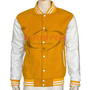Chaqueta Varsity de Alta Calidad para Hombre con Mangas de Cuero en Diferentes Colores, Sudadera Altamente Recomendada a Precio de Mayoreo - Product Image 1