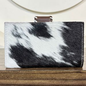 กระเป๋าสตางค์หนังวัวสองพับสำหรับผู้หญิงกระเป๋าใส่บัตรเครดิตหนังแท้ความจุขนาดใหญ่ดีไซน์ทันสมัยออกแบบได้ตามต้องการ - Product Image 5