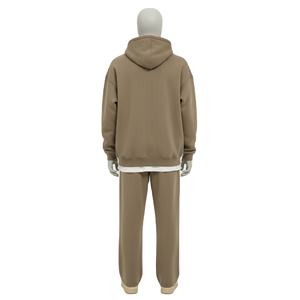 Conjunto Deportivo Personalizado de Alta Calidad, 100% Algodón, Felpa, Sudadera con Capucha Extra Grande con Cierre y Hombros Caídos, Pantalones Deportivos Casuales, Chándal Sólido - Product Image 2