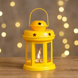 Moroccan Metal <b>Lantern</b> Tealight <b>Candle</b> <b>Holder</b> with <b>Candle</b> Handcrafted Decorative <b>Lantern</b> for Home Decor Festival Wedding - Product Image 6