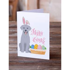 Silver Labrador Retriever Whimsical <b>Easter</b> Greeting <b>Cards</b> <b>Pack</b> of 8 A7 Size 5x7 Blank Note <b>Cards</b> with Envelopes - Product Image 2