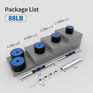 2-in-1 Adjustable 88Lbs Dumbbells <b>Barbell</b> Set 24kg <b>Weights</b> for Men & Women Exercise & Fitness Optimized for Home Workouts - Product Image 4