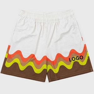 Shorts pour hommes en polyester respirant et à séchage rapide, imprimés par transfert thermique, sur mesure, de haute qualité, en maille de riz, à la mode - Product Image 3