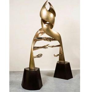 Sculpture Abstraite en Laiton et Aluminium, Art Décoratif en Métal, Statue, Figurine Métallique pour Hôtel, Décoration de Table à Domicile - Product Image 1