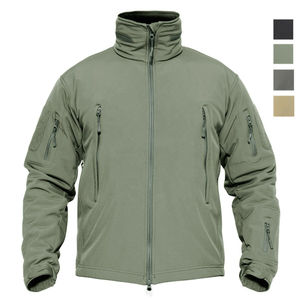 Veste cargo en coton doublée de sherpa pour homme, avec col rabattable, fermeture éclair, épaisse, pour le travail, veste d'hiver chaude pour homme - Product Image 6