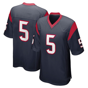 Maillot de football américain en polyester intégral, séchage rapide, respirant, col en V, personnalisez votre nom, uniforme d'équipe surdimensionné avec empiècements - Product Image 4