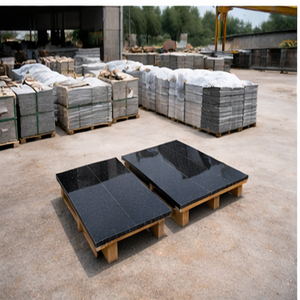 Polished Honed Flamed Tumbled Black <b>Galaxy</b> Granite Block Modern - Product Image 5