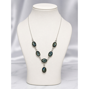 Collar de Labradorita Natural con Plata de Ley 925, Joyería Elegante Hecha a Mano para Mujer, Moda y Uso Diario - Product Image 4