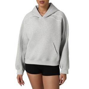 Sudaderas con capucha para mujer al por mayor, con bloques de color, top de yoga, para gimnasio y deportes, holgadas, cálidas, transpirables, con bolsillo - Product Image 3