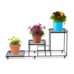 Greatest Quality Black Color Metal Planters Flower <b>Stand</b> From India Set of 4 Indoor and Outdoor <b>Stand</b> - Product Image 4