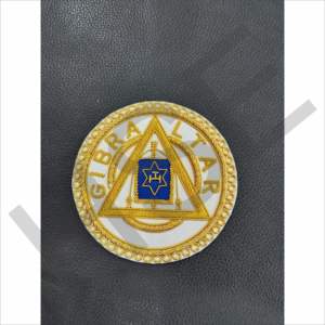 Insignia Masónica Bordada con Lingotes de Oro Personalizados, Emblema de Regalia Masónica Hecho a Mano - Product Image 1