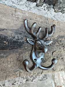 Vintage Cast Iron Stag Head <b>Wall</b> <b>Hook</b> Antique Metal Deer Antler Coat Rack Heavy Duty <b>Wall</b> Mounted Decorative <b>Key</b> Hanger for Home - Product Image 6