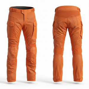 Pantalon de moto en cuir de sécurité pour homme, respirant, avec protections, coupe ajustée, rembourré aux genoux, pour la course moto - Product Image 4