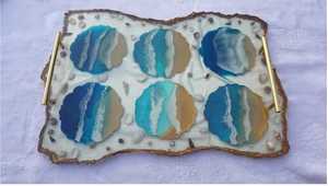 Bandeja de Servicio de Resina Hecha a Mano de Diseño Exclusivo al Mejor Precio, Bandeja Rectangular de Resina para Servir Alimentos en Restaurantes, Hoteles, Hogares y Bodas - Product Image 5