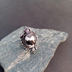 Natural Buffalo Jasper <b>Ring</b> 925 Sterling Silver Handmade Jewelry Gift For Women Birthday Unique Luxury Design - Product Image 5