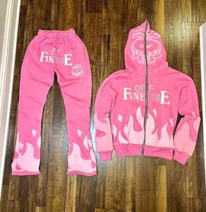 Ensemble de survêtement personnalisé OEM pour femme, brodé, avec sweat à capuche et short, effet délavé soleil, strass, style streetwear court - Product Image 1