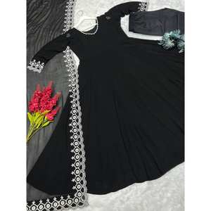 Hermoso Vestido Anarkali Talla XL con Pantalón y Dupatta para Fiestas - Product Image 1