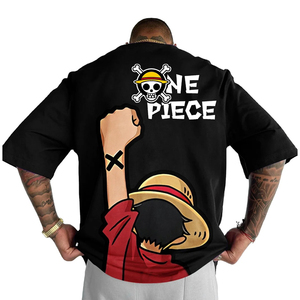 Men's Black <b>T</b>-<b>Shirt</b> with Custom DTG Front Print Oversized Fit Short Sleeve Casual Jersey 100% Cotton - Product Image 4
