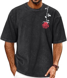 เสื้อยืดโอเวอร์ไซส์สไตล์วินเทจ ผ้าฝ้ายฟอกทรงหลวม แขนสั้น ไหล่ตก สตรีทแวร์ ยูนิเซ็กส์ เสื้อยืดลำลอง ขายส่ง - Product Image 6