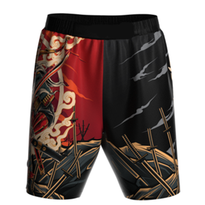 Shorts MMA tendance et fonctionnels 100 % polyester avec fermeture à crochet, durables, respirants, imprimés par transfert thermique, légers, logo personnalisé - Product Image 3