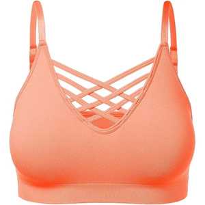 Sujetador deportivo con tiras en la espalda para mujer, top de yoga, gimnasio, fitness, entrenamiento, ropa deportiva, venta al por mayor, sujetador acolchado para entrenamiento atlético, ropa deportiva - Product Image 3