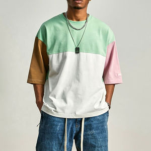 T-shirt surdimensionné personnalisé pour homme, 100 % coton, blocs de couleur, style streetwear, collection 2026, fabricant de vêtements OEM sous marque privée - Product Image 3