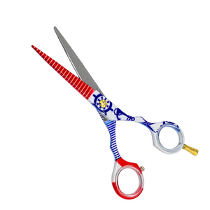 Printed Barber Scissors Wholesale Hair Cutting <b>Tool</b> Professional Printed Hair <b>Shears</b> Bulk Supply Supplier Printed Barber Scissor - Product Image 1