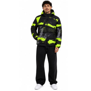 Men's Hooded Puffer Jacket Winter Sporty Printed Windproof Thick Polyester Warm <b>Coat</b> with Zipper Closure Regular Fit - Product Image 5
