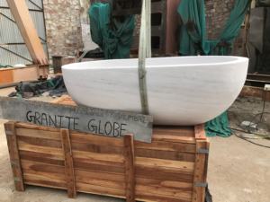 Baignoire en granit élégante et exquise et sculpture en pierre complexe pour la décoration de la salle de bain - Product Image 3