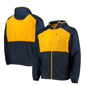 Veste coupe-vent à capuche pour homme, veste décontractée pour le printemps, veste unie avec fermeture éclair, veste en polyester coupe classique - Product Image 4