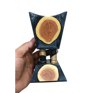 Quemador de incienso Bakhoor de resina y madera ecológica hecho a mano, soporte de incienso de madera natural de lujo, incienso indio, decoración árabe para el hogar - Product Image 1