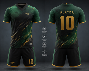 Conjunto de Uniforme de Fútbol Personalizado, 100% Poliéster, Transpirable, de Secado Rápido, para Entrenamiento, Diseño Retro para Adultos, con Pantalones Cortos - Product Image 3