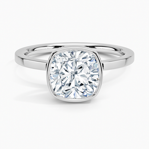 Elegant 925 Sterling Silver Moissanite Cushion Cut <b>Plain</b> Band Luxury Women Birthday Surprise Promise <b>Ring</b> - Product Image 5