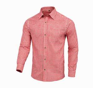 เสื้อเชิ้ตบาวาเรียนสีแดงสำหรับผู้ชาย โอ๊คโทเบอร์เฟสต์ เฮอริเทจ คอตตอน แขนยาว ไซส์ S ถึง 4XL - Product Image 1