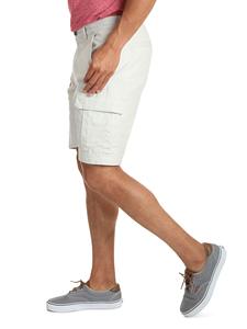 Shorts cargo gris clair pour homme, taille mi-haute, fermeture boutonnée, tissu Oxford, style décontracté Bermuda avec poches, respirant, 100% coton - Product Image 3